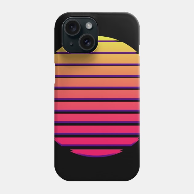 Synthwave Sunset Minimalist Phone Case by edmproject
