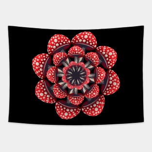 Red Mushroom Mandala Tapestry