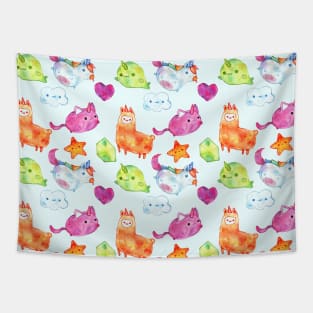 kawaii watercolor animals Tapestry