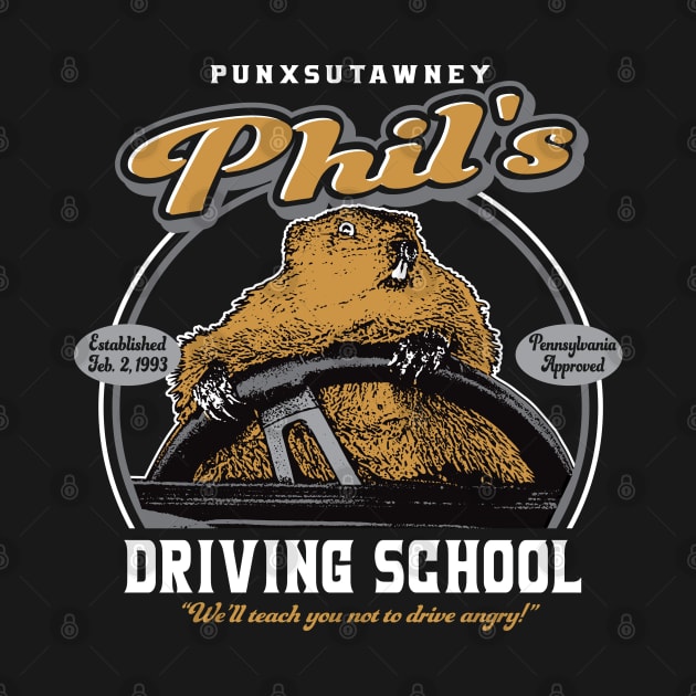 Punxsutawney Phil's Driving School by Alema Art