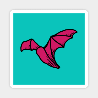 Magenta bat pop art Magnet