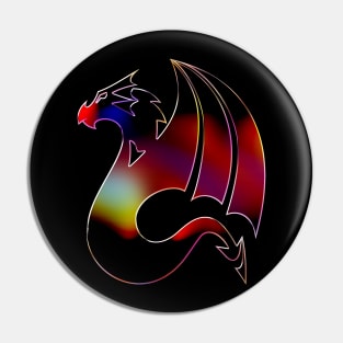 Dragon Mystic Fantastic Beast Chrome Graphic Logo Pin