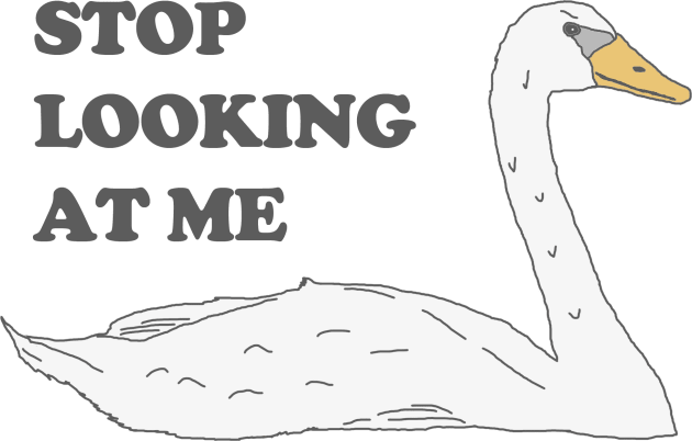 Swan - Stop Looking At Me Kids T-Shirt by karutees