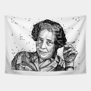 HANNAH ARENDT ink portrait .1 Tapestry