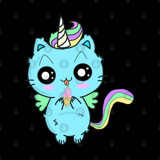 unicorn cat ice cream lick by FromBerlinGift