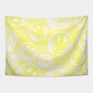 Yellow Tie-Dye Smileys Tapestry