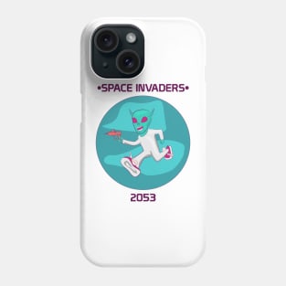 Space Invasion With An Cartoon Alien Phone Case