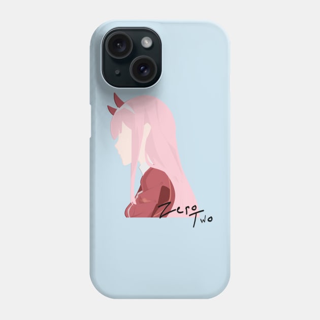 Darling in the Franxx//Zero Two - With Text Phone Case by UberGhibli