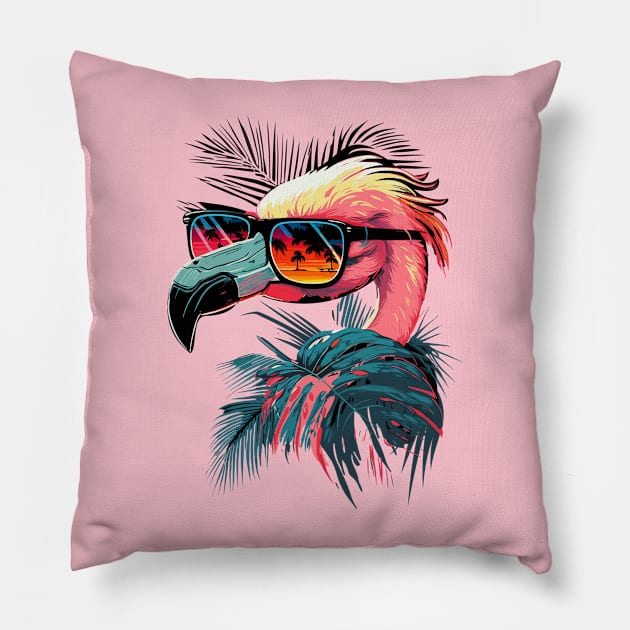 Too Cool Flamingo Pillow by KsuAnn