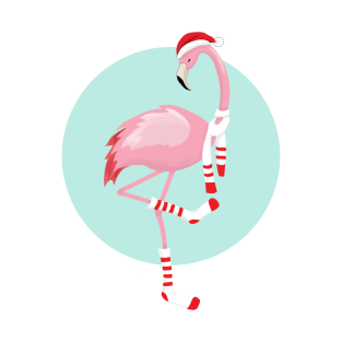 Christmas Cute Pink Flamingo T-Shirt