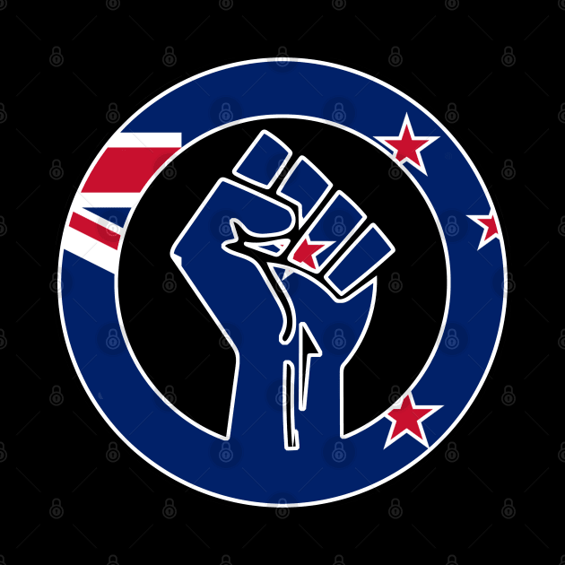 Black Lives Matter Fist Circled Flag New Zealand by aaallsmiles