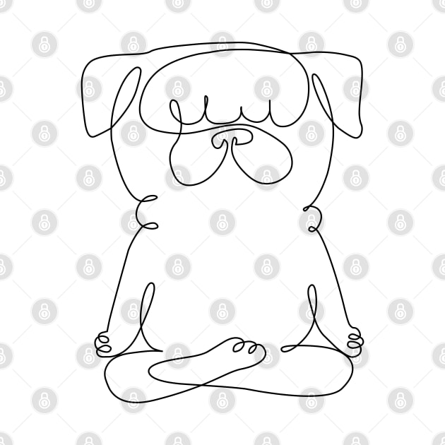 One Line Pug Easy Pose by huebucket