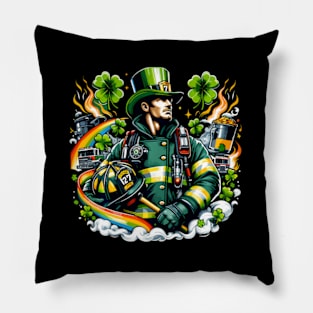 Firefighter St Patricks Day Fire Fire Dept Pillow