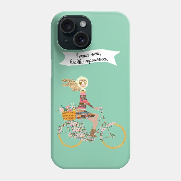 Girl riding a bike - I crave new healthy experiences Phone Case by GreenNest