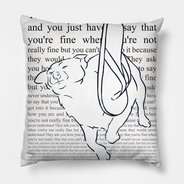 Dog Meme Black version Pillow by LilianaTikage