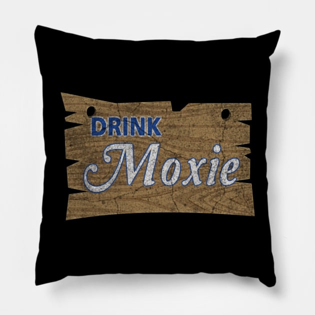 Drink Moxie Pillow by ysmnlettering