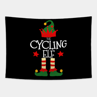 Cycling Elf Matching Family Group Christmas Party Pajamas Tapestry