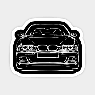 White E39 Car Sketch Art Magnet