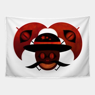 smail scary red face Tapestry