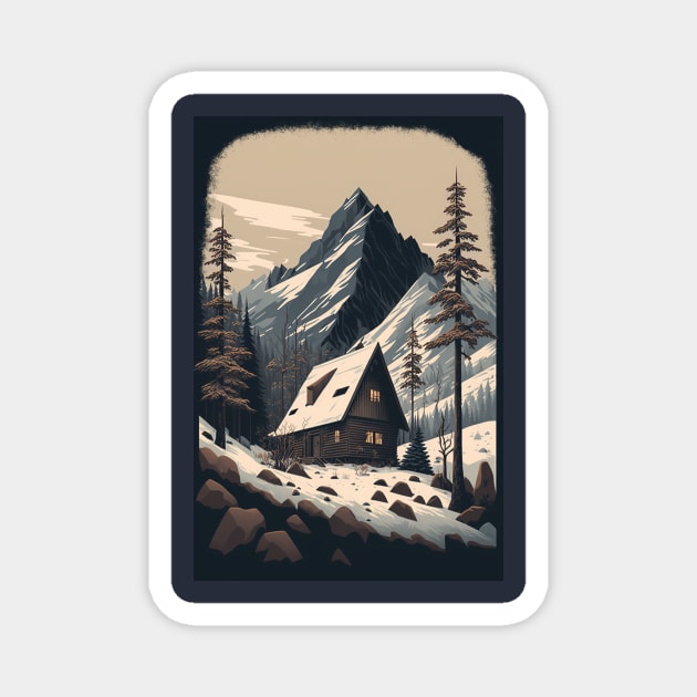 Mountain Cabin Magnet by Abili-Tees