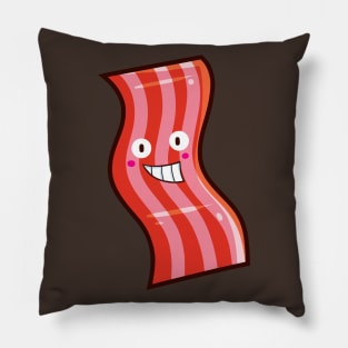 Cute bacon smiling happily Pillow