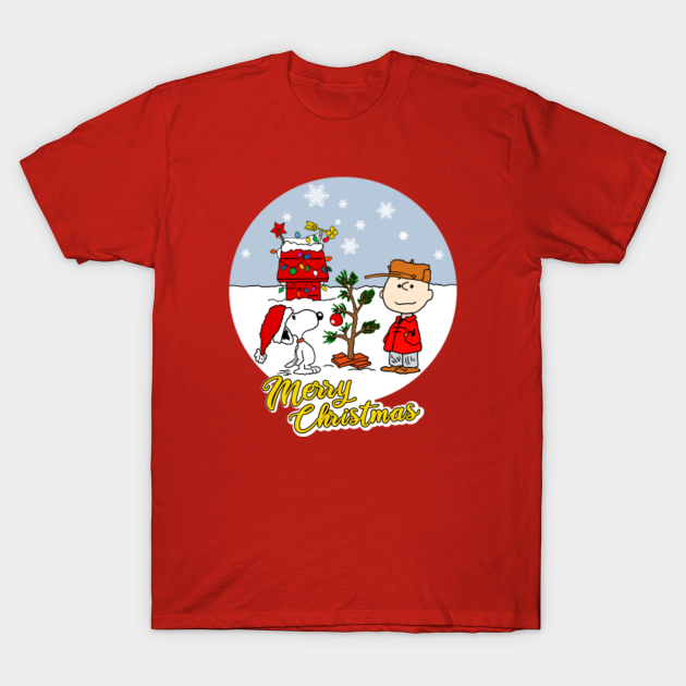 Charlie brown and snoopy - merry christmas - Merry Christmas - T-Shirt