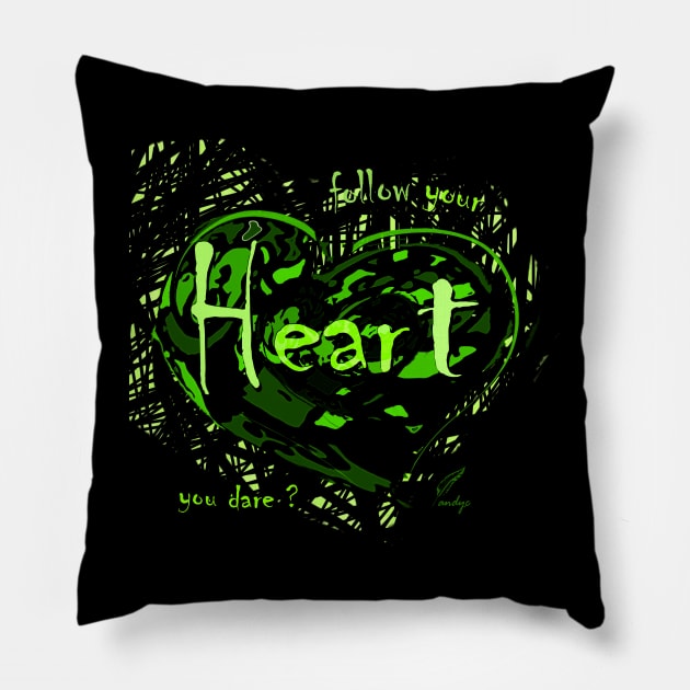 HEART FOLLOW FOS/B Pillow by ACUANDYC