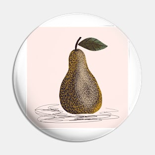 Study of still life pear and leaf in digital shading Pin