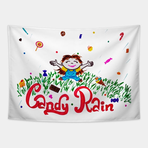 Candy rain Tapestry by WordsGames