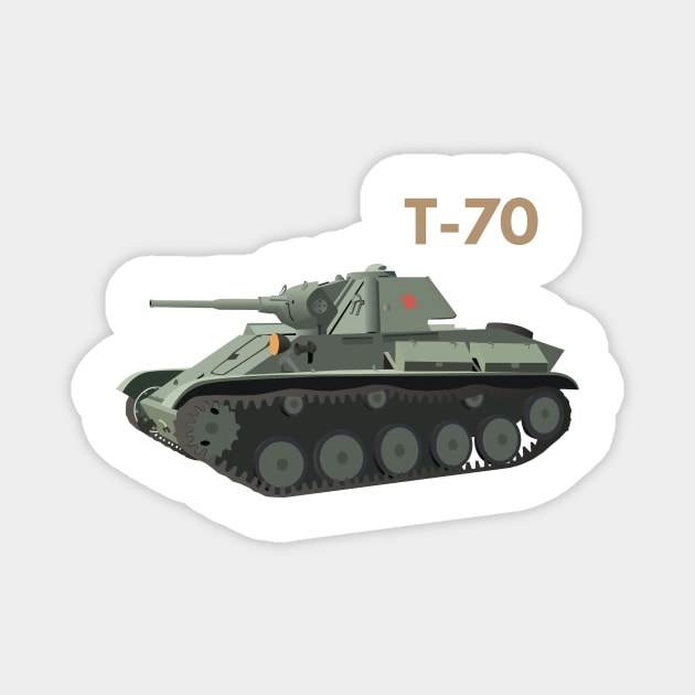 T-70 WW2 Soviet Tank Magnet by NorseTech