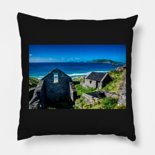 Ruins of an Old Cottage on the Dingle Peninsula in Ireland Pillow