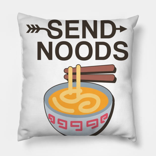 Send Noods | Funny Ramen Noodle Pillow by ChehStore