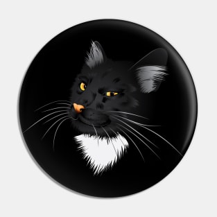 Black cat in the dark Pin