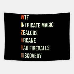 Wizard Mage Class RPG Roleplaying Dungeon Sorcerer Meme Gift Tapestry