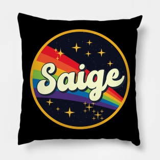 Saige // Rainbow In Space Vintage Style Pillow