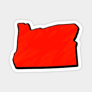 Bright Red Oregon Outline Magnet