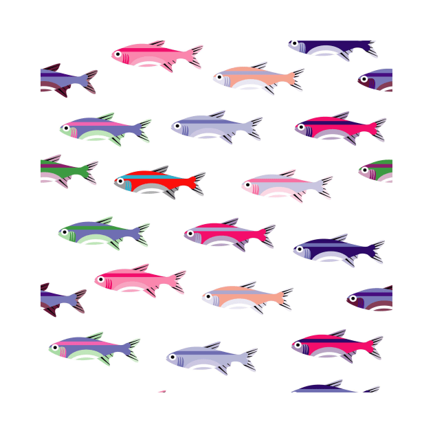 Cute Colored Fish Kids Pattern Seamless by MichelMM