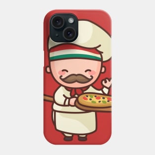 Cute Italian Pizza Chef Cartoon Character Phone Case