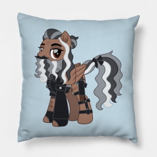 Blackbeard pony in leather Pillow