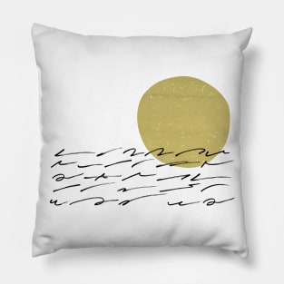 Abstract sunset sunrise gold black Pillow