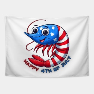 Shrimp celebrate 4th of July independence. Shrimp daddy Tapestry