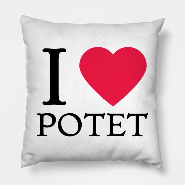 I Love Potet, I Love Potatoes, Norwegian Word Pillow by Sizzlinks