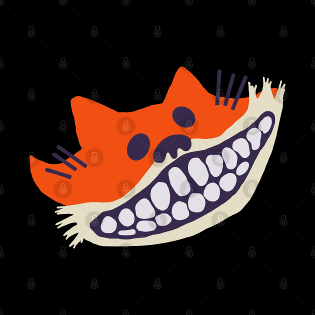 Grinning Fox with Big Teeth by wildjellybeans