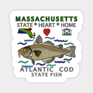 Massachusetts - Atlantic Cod - State, Heart, Home - State Symbols Magnet