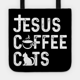 Christian Jesus Coffee Cats Religous Cat Tote