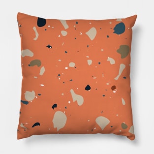 Terrazzo Abstract Pattern Orange Pillow