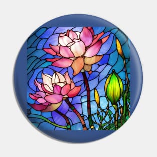 Stained Glass Lotus Flower Pin