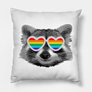 Raccool with Pride LGBTQ+ Glasses Pillow