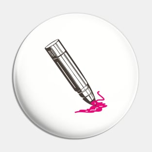 Illustration of Pink blush lipstick turned upside down Pin