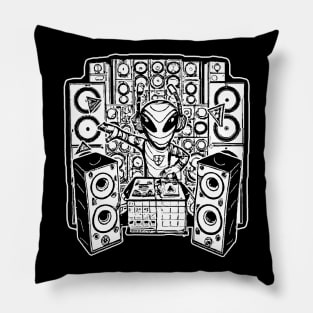 Rave Tekkno Alien DJ Turntables Pillow